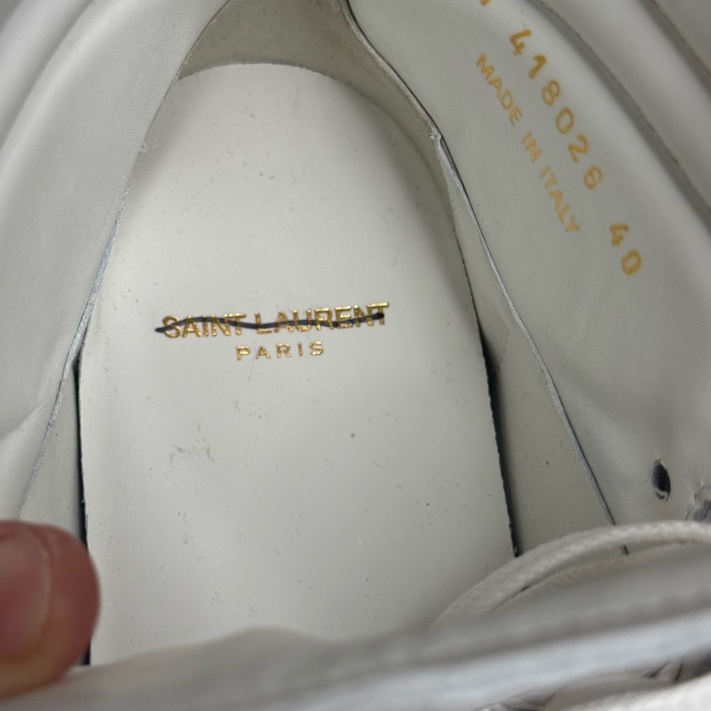 Saint Laurent Court Classic Leather High-Top Sneakers NWT - Picture 9 of 10